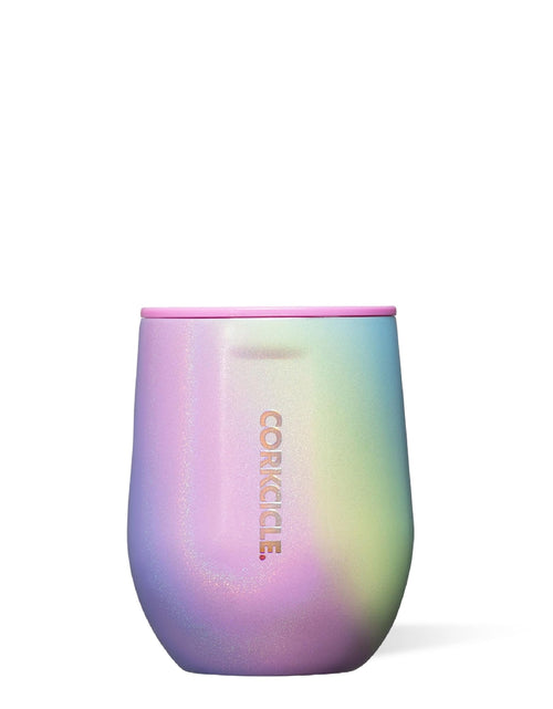 Load image into Gallery viewer, Corkcicle Stemless Insulated Wine Glass Tumbler Rainbow Unicorn 12 oz – Stainless Steel Stemless Wine Glass Keeps Beverages Cold for 6 Hours Hot for 3 Hours – Non-Slip Easy-Grip Insulated Cup
