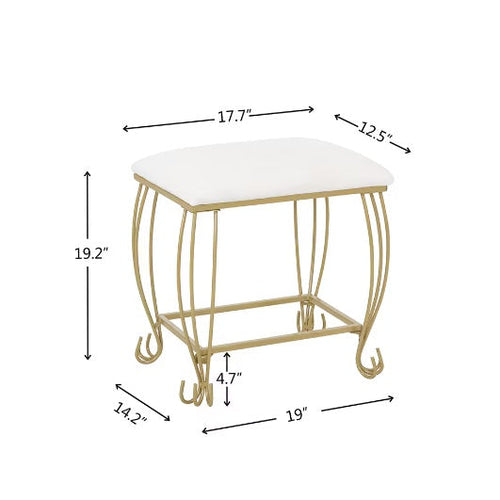 Charger l'image dans la visionneuse de galerie, Vanity Table Set With Mirror &amp; Stool,White Makeup Dressing Desk With Drawers For Girls,Women,Bedroom
