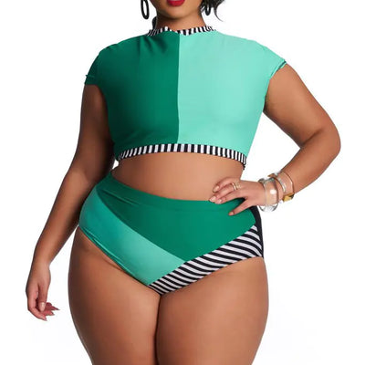 Plus Size Women's High Waisted Bikini Swimwear