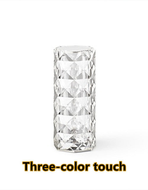 Load image into Gallery viewer, Nordic Crystal Lamp USB Table Lamps Bedroom Touch Dimming Atmosphere Diamond Night Light Rose Projector Lamp Decor
