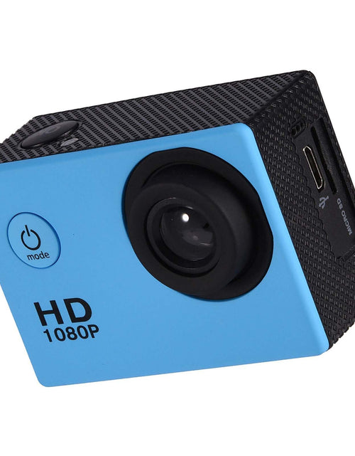 Cargar imagen en el visor de la galería, fosa Cámara de acción resistente al agua para deportes al aire libre con carcasa impermeable, videocámara mini DV para deportes de ciclismo con baterías recargables incorporadas y kits de accesorios de montaje (azul)
