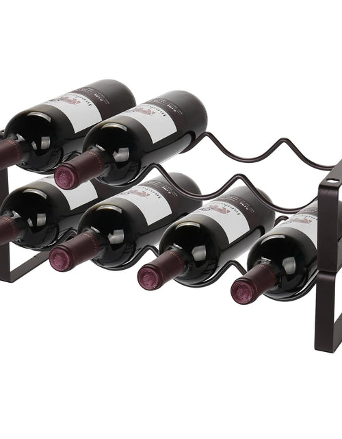 Load image into Gallery viewer, Stackable Wine Rack Countertop 8 Bottles 2 Tier Wine Cabinet Counter Wine Rack Holder and Storage Metal Wine Bottle Holder Freestanding for Cabinet
