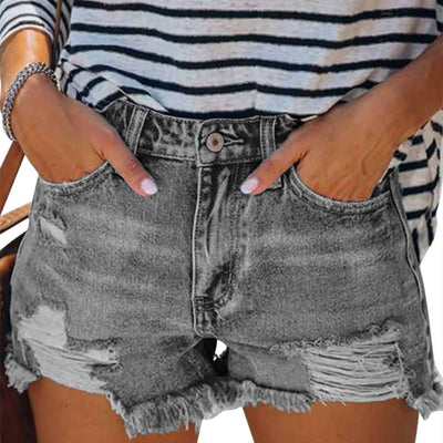 onlypuff Womens Jean Shorts Denim Shorts Distressed GreyJean Shorts Women Ripped Summer Shorts Cut Off Jean Shorts Grey XXL