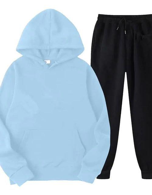 Load image into Gallery viewer, Sweatsuits Women 2 Piece Outfit Lounge Set Hoodie Oversized Sweatshirt Baggy Sweatpant Fall Jogging Workout Set(Z22#Sky Blue3X-Large)
