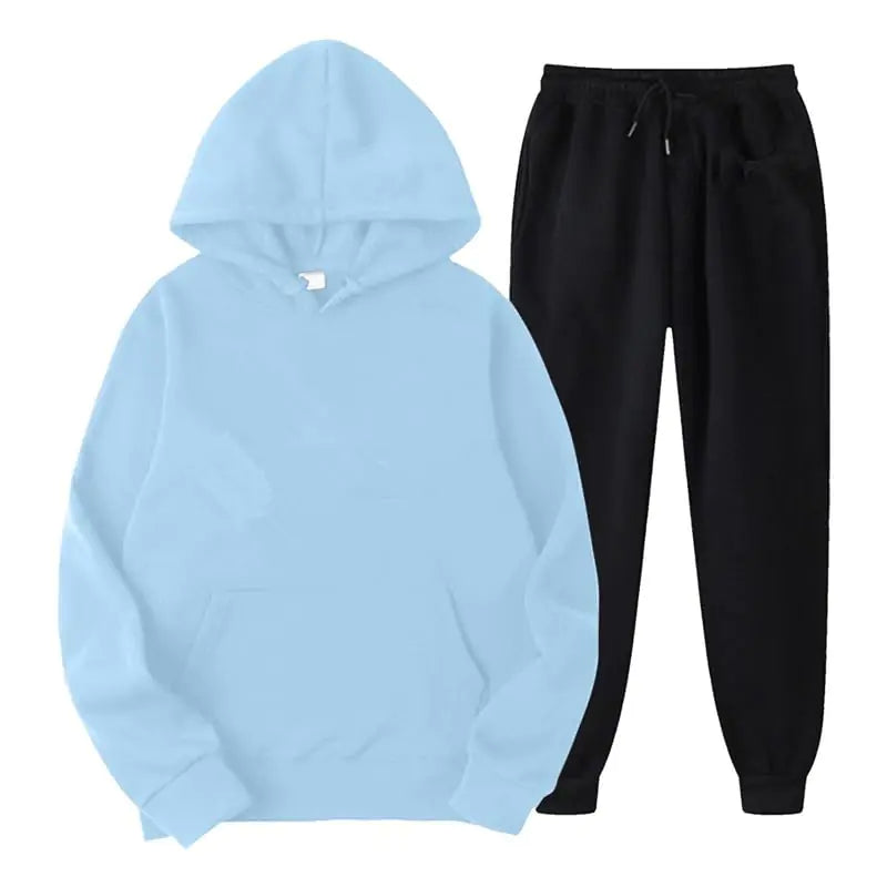 Sweatsuits Women 2 Piece Outfit Lounge Set Hoodie Oversized Sweatshirt Baggy Sweatpant Fall Jogging Workout Set(Z22#Sky Blue3X-Large)