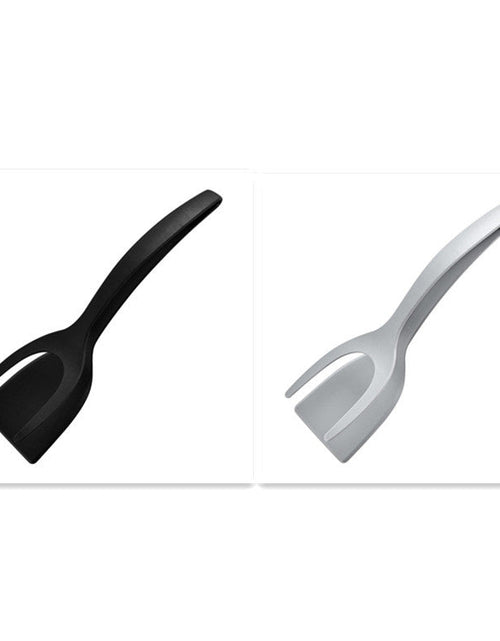 Cargar imagen en el visor de la galería, Pinzas 2 en 1 para sujetar y voltear huevos, pinzas para espátula, pinzas para panqueques, huevo frito, tostadas francesas, tortilla, accesorios de cocina invertidos
