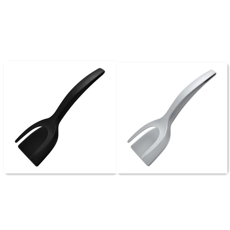 Pinzas 2 en 1 para sujetar y voltear huevos, pinzas para espátula, pinzas para panqueques, huevo frito, tostadas francesas, tortilla, accesorios de cocina invertidos