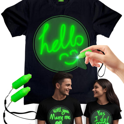 tismilek T-shirt unisexe phosphorescent Lumineux pour femme T-shirts phosphorescents à personnaliser pour homme Tenue fluo pour soirée Taille L T-shirts phosphorescents pour femme et homme
