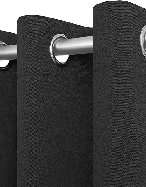 Cargar imagen en el visor de la galería, Blackout Curtains for Bedroom Pack of 2 Window Hanging Panels 52x63 in Black
