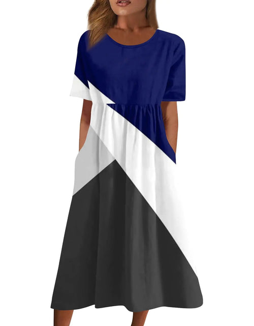 Load image into Gallery viewer, FlekmanArt Dresses for Women 2024 Long Dresses for Women Black Dress Pants Women Off The Shoulder Dress Maxi Dresses for Women 2024 Women Dresses Midi Dress Denim Dress for Women（4-Royal BlueSmall）
