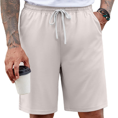 COOFANDY Mens Flat Front Shorts Casual Summer Shorts Regular Fit Lightweight Beatch Shorts Light Grey