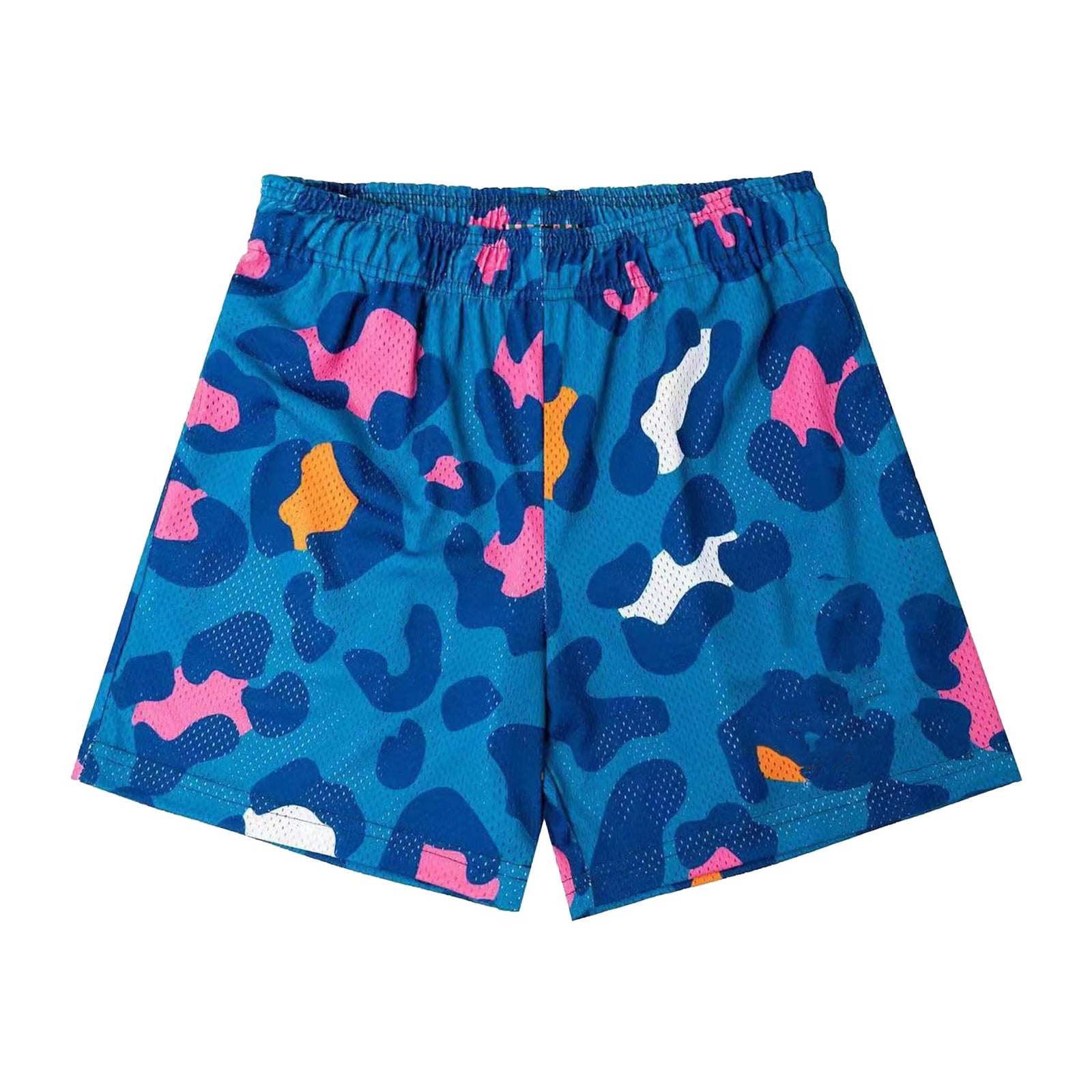DIOTSR Mens Graphic Shorts Cool Streetwear Flat Front Shorts Workout Gym Athletic Shorts with PocketsMediumLeopard Print Blue