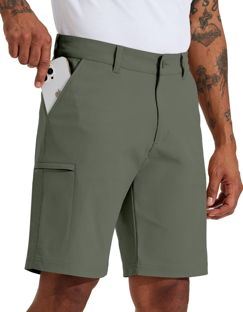 Load image into Gallery viewer, Willit Mens Golf Shorts Stretch Hiking Cargo Shorts Athletic Quick Dry Casual Work Shorts with Pockets 10" Dark Forest 38
