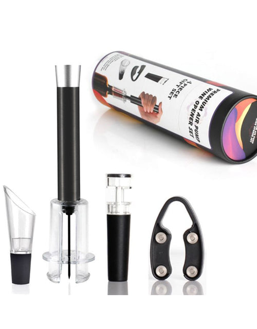 Load image into Gallery viewer, Pour And Preserve Set of 4 Foil Cutter Air Wine Opener Aerator And Wine Stopper
