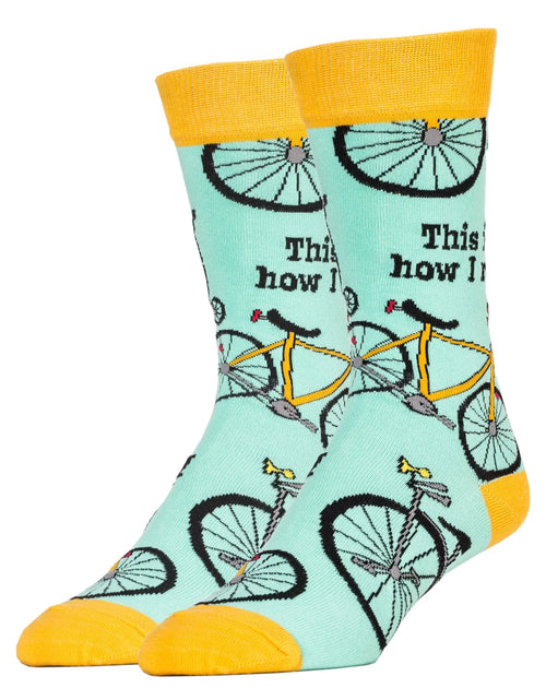 Load image into Gallery viewer, Oooh Yeah Socks ! - Mens Crew - How I Roll Mens sock size 10-13. mens Shoe Size 6 to 12 One size fits most men
