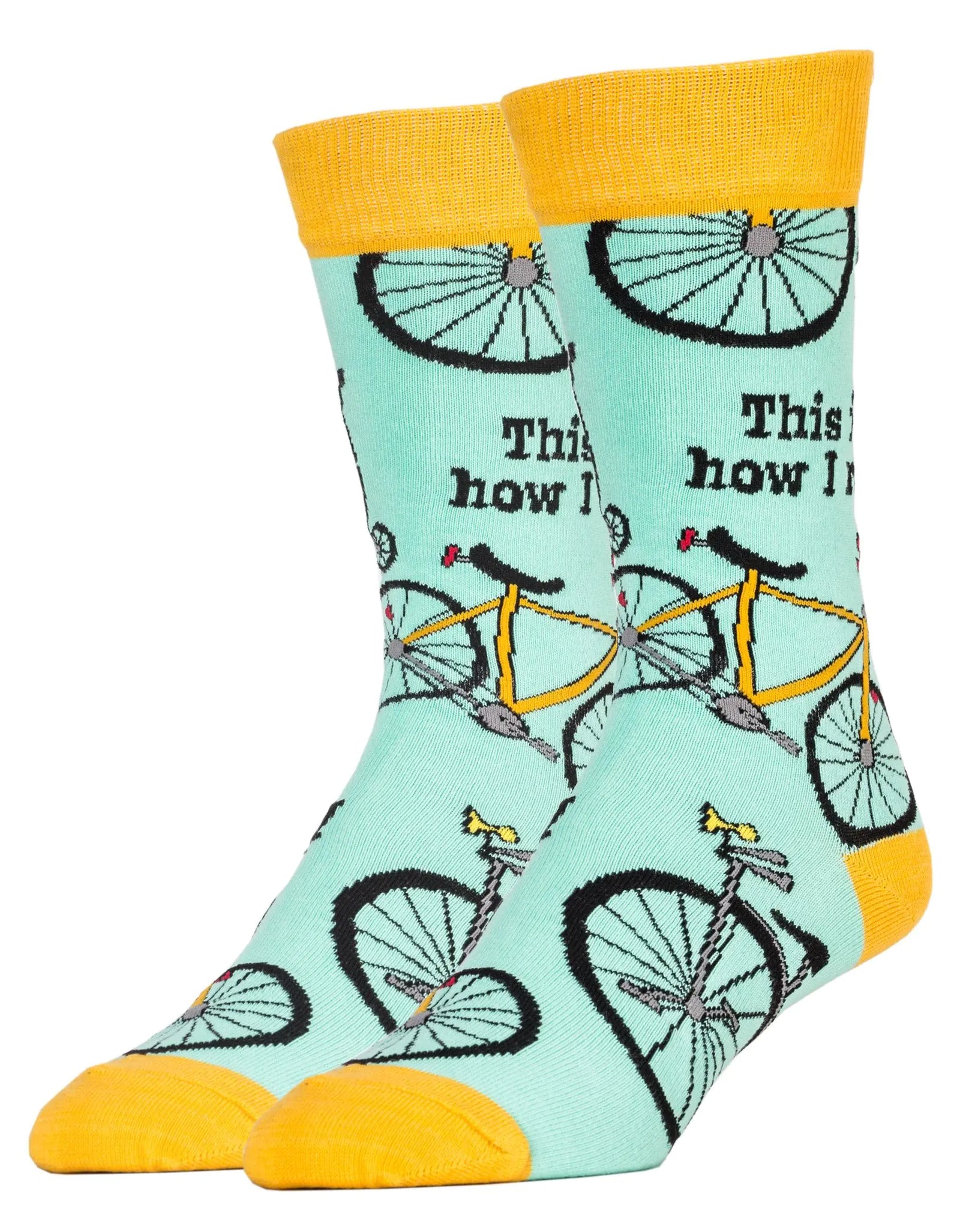 Oooh Yeah Socks ! - Mens Crew - How I Roll Mens sock size 10-13. mens Shoe Size 6 to 12 One size fits most men