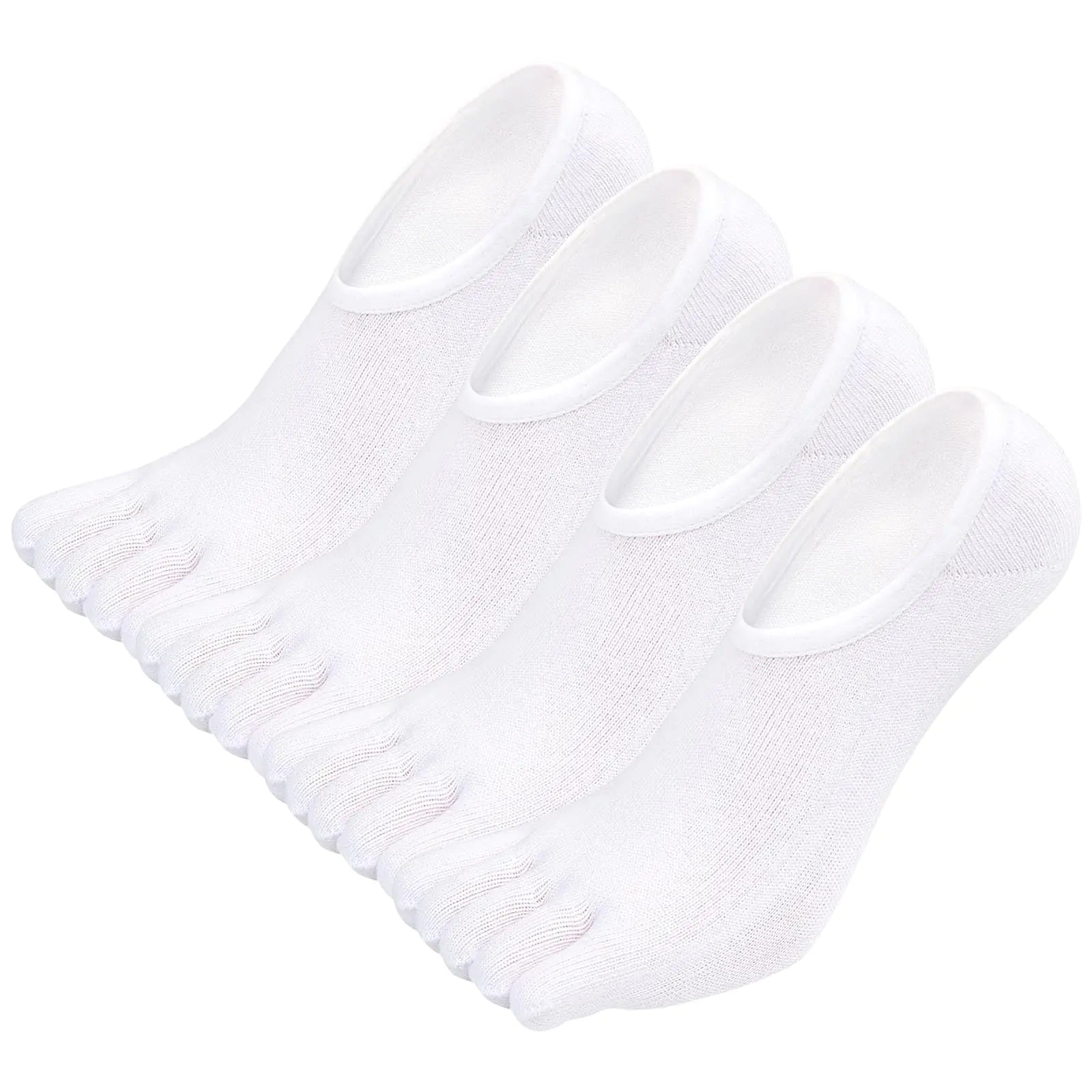 ZAKASA Mens Toe Socks No Show Athletic Running Five Finger Socks Invisible Low Cut Loafer Socks