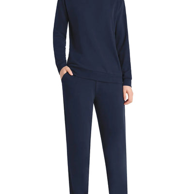 Weintee Womens Petite Sweatsuits 2 Piece Set Sweatpants and Sweatshirt Jogging Suits L Navy