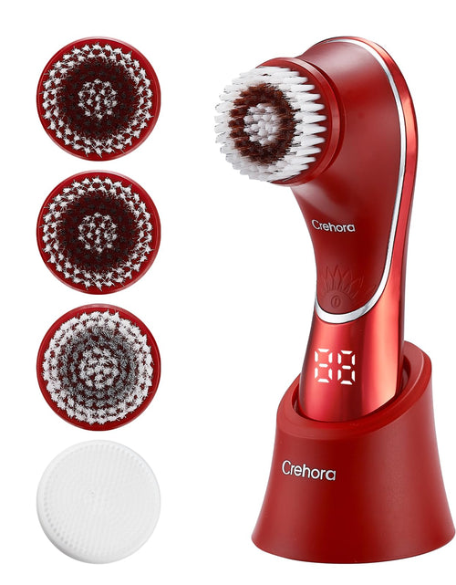 Charger l'image dans la visionneuse de galerie, Facial Cleansing Brush Electric Face Scrubber Facial Cleansing Brush Rechargeable IPX-7 Waterproof Rotating Face Scrubber for Exfoliating Massaging and Deep Cleansing with 4 Brush Heads
