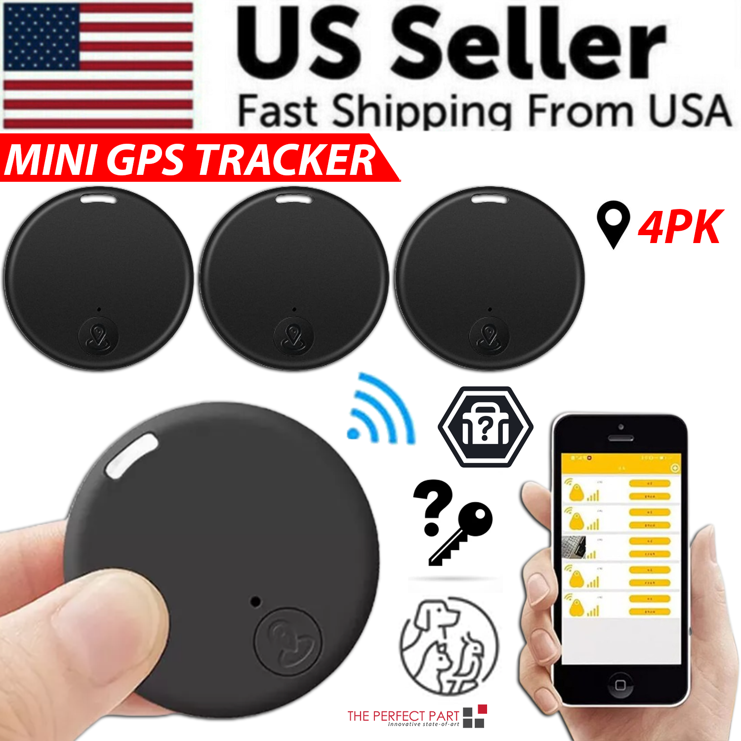 Bluetooth Mini GPS Tracking Air Key Tag Child Pet Finder Tracker Location Device