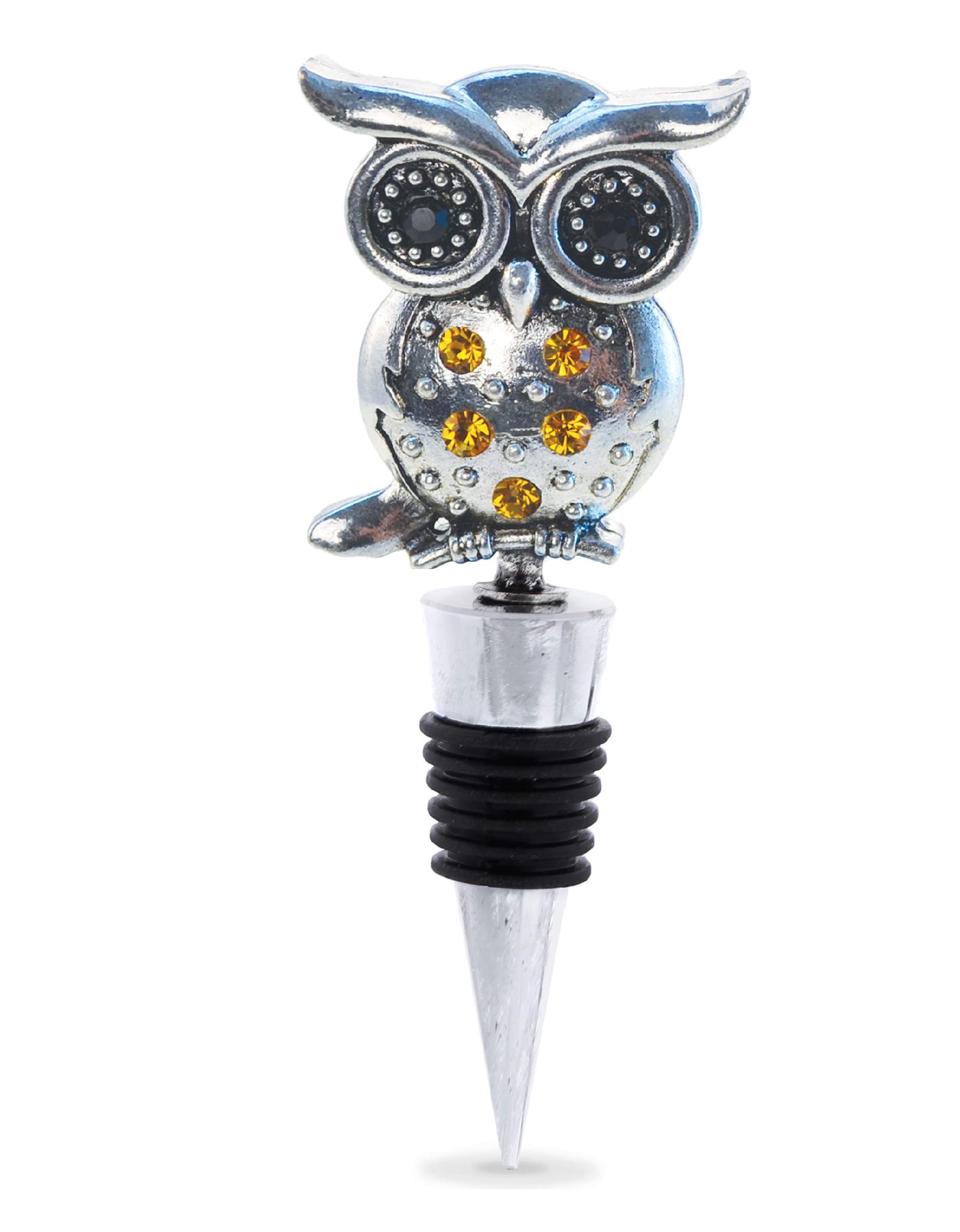 Cheers Owl Metal Wine Stopper - Elegant Vacuum Seal Reusable Bird Wild Life Animal Wine Bottle Stopper Airtight Leak Proof Bottle Topper Cork Plug Cute Home Decor & Bar Tool Accessory Unique Gift