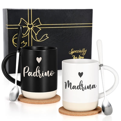 Cabtnca Regalo de propuesta para padrinos Regalo para padrinos Tazas Padrino Madrina ¿Serán mis padrinos Regalos de Navidad Cumpleaños para padrinos de parte de su ahijado Regalos para padrinos para bautismo 16 oz