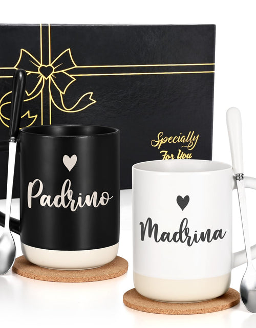 Cargar imagen en el visor de la galería, Cabtnca Regalo de propuesta para padrinos Regalo para padrinos Tazas Padrino Madrina ¿Serán mis padrinos Regalos de Navidad Cumpleaños para padrinos de parte de su ahijado Regalos para padrinos para bautismo 16 oz
