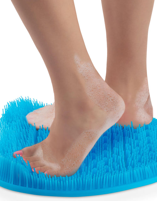 Charger l'image dans la visionneuse de galerie, Love Lori Foot Back Scrubber for Shower – Premium Silicone Shower Foot Scrubber Mat – Bathroom Accessories Apartment Essentials (Blue)
