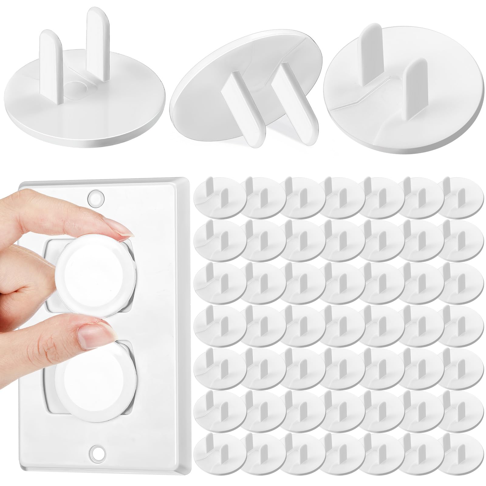 Thyle 200 Pcs Outlet Covers Bulk Child Baby Proofing Proof Plug Covers for Electrical Outlets Easy Install Socket Sturdy Safe Secure Baby Proofing Kit for Home Office Bulk (White)