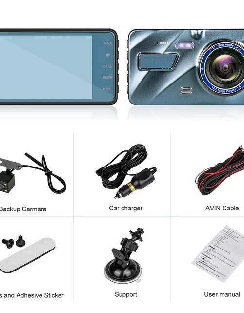 Load image into Gallery viewer, HD 1080P Car Dual Lens Dash Cam 4" DVR Recorder Front &amp; Rear Camera Night Vision
