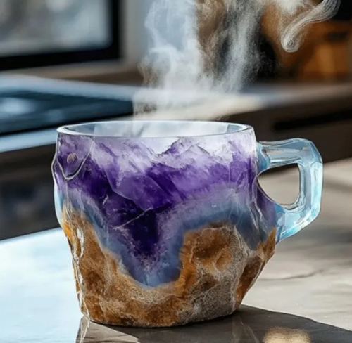 Load image into Gallery viewer, 400ml Resin Mineral Crystal Coffee Mugs
