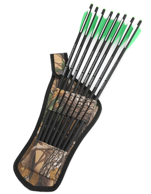 Charger l'image dans la visionneuse de galerie, SHARROW Carquois à Flèches d'Arbalète Tubes Sangle Camo Taille Support de Flèche d'Arbalète Ceinture Pochette Accessoires de Tir de Chasse en Plein Air
