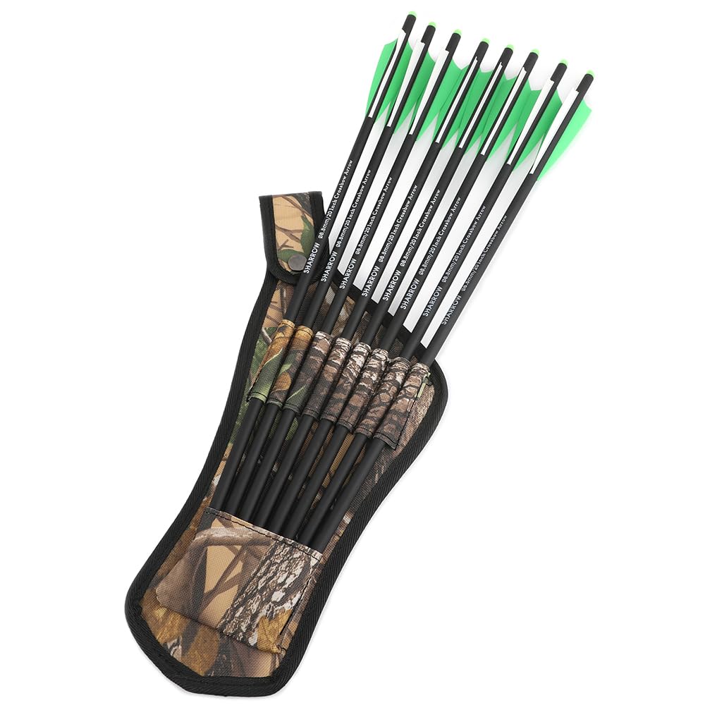 SHARROW Carquois à Flèches d'Arbalète Tubes Sangle Camo Taille Support de Flèche d'Arbalète Ceinture Pochette Accessoires de Tir de Chasse en Plein Air