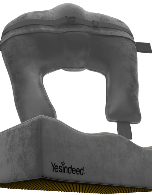 Load image into Gallery viewer, YESINDEED Brazilian Butt Lift Pillow + Back Support – Dr. Approved BBL Foam Pillow Set with Carry Bag Comfortable &amp; Firm Recovery Cushion for Post Surgery Sitting Relief Lightweight &amp; Portable Grey
