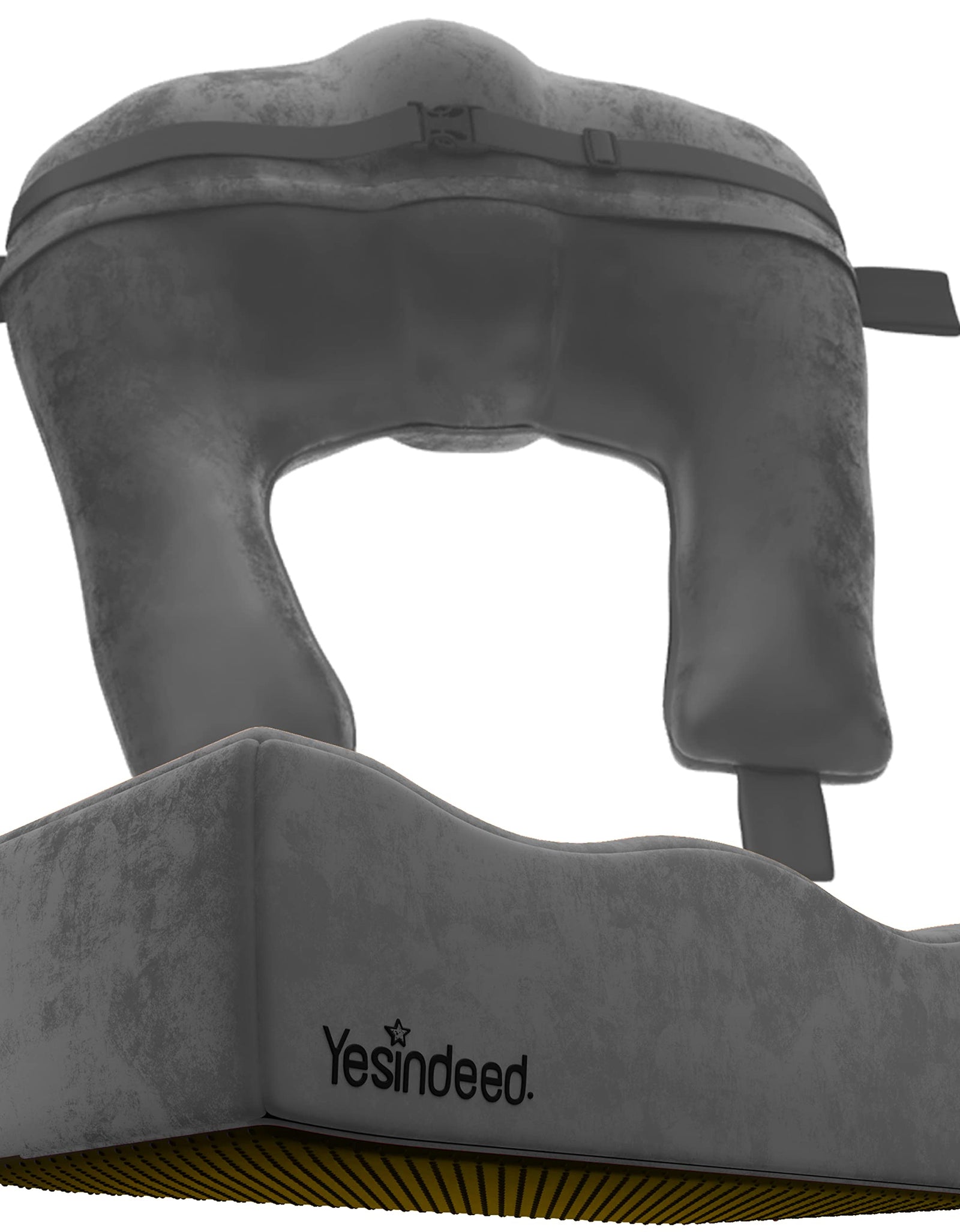 YESINDEED Brazilian Butt Lift Pillow + Back Support – Dr. Approved BBL Foam Pillow Set with Carry Bag Comfortable & Firm Recovery Cushion for Post Surgery Sitting Relief Lightweight & Portable Grey