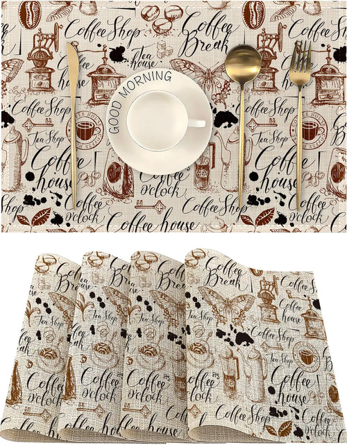 Cargar imagen en el visor de la galería, Manteles individuales para cafetería, juego de 4, diseño de mariposas, antideslizantes, resistentes al calor, lavables, para fiestas, cocina, mesa de comedor, decoración interior y exterior, 30 x 45 cm
