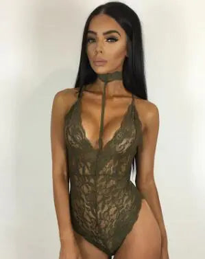 Lace Women's Lingerie with Floral Cutouts