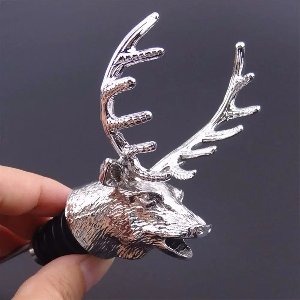 Deer Head Wine Pourer and Stopper Set