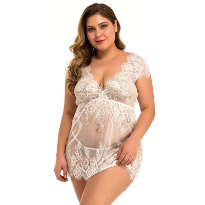 Ensemble de lingerie et de vêtements de nuit en dentelle grandes tailles