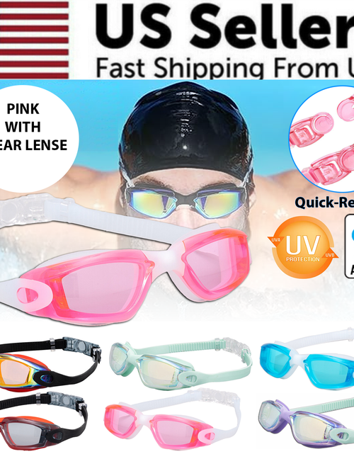 Load image into Gallery viewer, Clear Comfortable Swimming Goggles UV- Anti-Fog Swim Glasses Mirror Adult &amp; Kids
