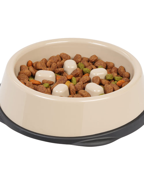 Charger l'image dans la visionneuse de galerie, IRIS USA 2 Cups Slow Feeder Dog Bowl Anti-Choking Anti-Slip Easy to Clean Interactive Puzzle Toy Healthy Digestion Short snouted Dogs Cats &amp; Other Pets BPA PVC Phthalate Free Beige/Black
