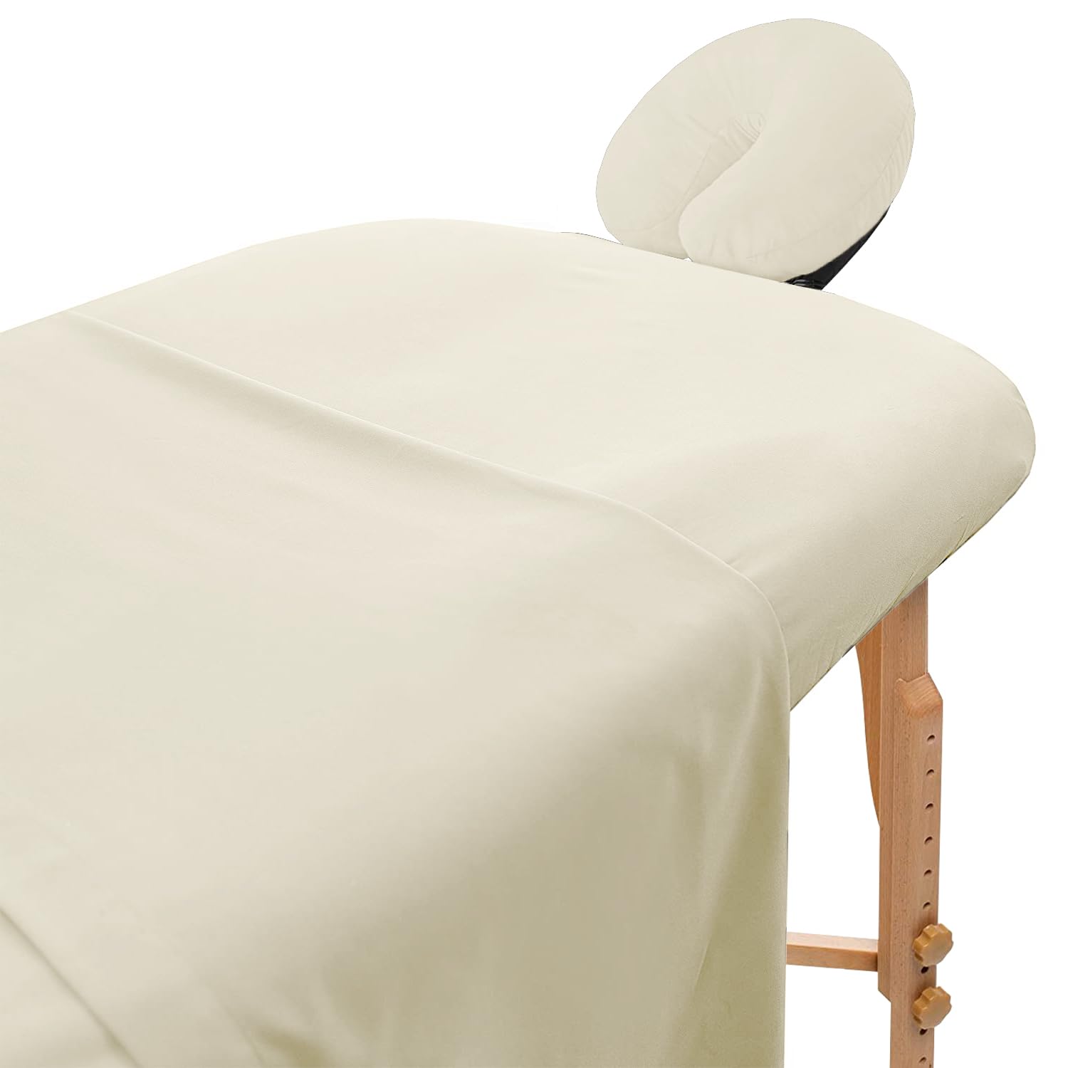 Avalon Care Microfiber Massage Table Sheets Sets 3 Pcs Premium Massage Table Cover Includes Flat Fitted Massage Sheets Sets & Face Cradle Cover Soft Massage Bed Cover - Natural Massage Bed Sheets