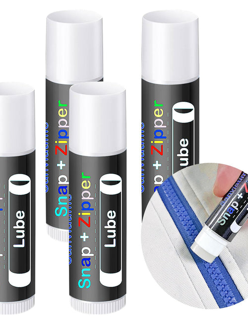 Load image into Gallery viewer, 4Pcs Snap and Zipper Lubricant Zip Wax for Boat Care Zipper Wax Lubricant Stick Marine Snap Lube for Boating Accessories Canvas Outdoor Clothing
