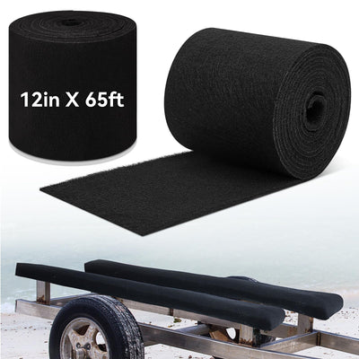 Timgle Boat Trailer Bunk Carpet Polyester Marine Carpet Boat Trailer Accessories Boat Trailer Parts Marine Trailer Padding for Outdoor Boat Trailers(Black12 Inches X 65 ft)