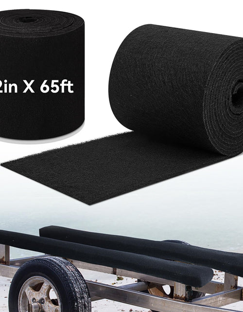 Cargar imagen en el visor de la galería, Alfombra para literas de remolque de barco Timgle, alfombra marina de poliéster, accesorios para remolque de barco, piezas para remolque de barco, acolchado de remolque marino para remolques de barco al aire libre (negro, 12 pulgadas x 65 pies)
