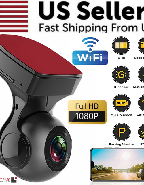 Load image into Gallery viewer, 170° WiFi Dash Cam Recorder Car Camera HD 1080P Car DVR Vehicle Video G-Sensor
