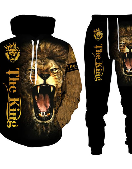 Load image into Gallery viewer, Ufehaho Lion King 3D Printed Mens Hoodies Sweater Set Pullover Tracksuit for Big and Tall 2 Piece Sweatshirt Suit
