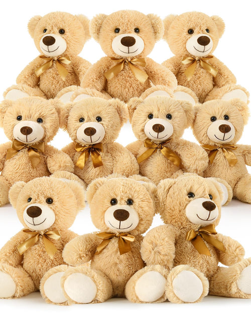 Load image into Gallery viewer, Tezituor Teddy Bears Stuffed Animals Bulk 10 Packs Bulk Teddy Bears for Baby Shower 14in Small Teddy Bears Plush Stuffed Bears Gift for Kids on Christmas Birthday Valentines Light Brown
