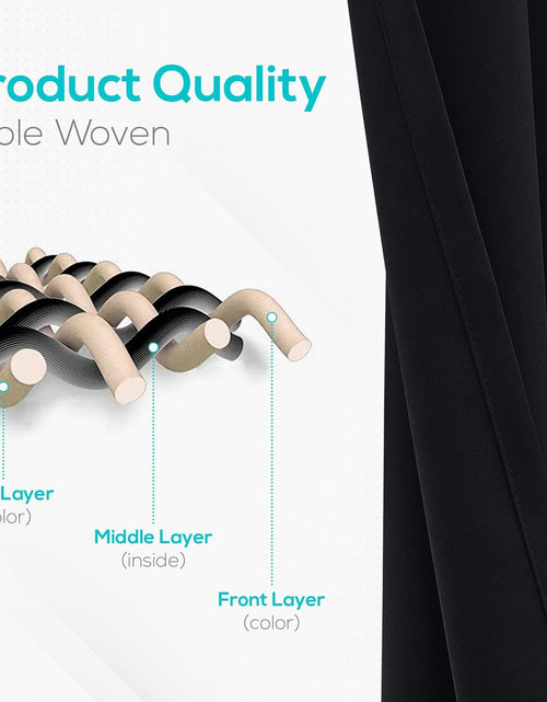 Cargar imagen en el visor de la galería, Blackout Curtains for Bedroom Pack of 2 Window Hanging Panels 52x63 in Black
