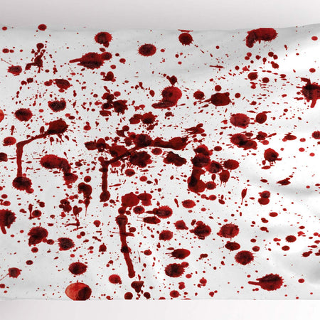 Ambesonne Horror Pillow Sham Splashes of Blood Grunge Style Bloodstain Horror Scary Zombie Halloween Themed Print Decorative Standard Queen Size Printed Pillowcase 30" X 20" Red White